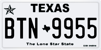 TX license plate BTN9955