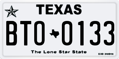 TX license plate BTO0133