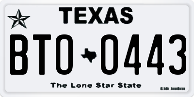 TX license plate BTO0443