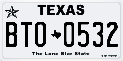 TX license plate BTO0532