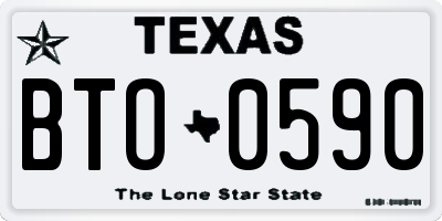 TX license plate BTO0590