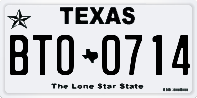 TX license plate BTO0714