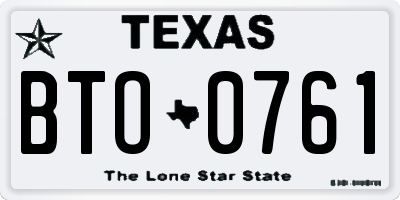 TX license plate BTO0761