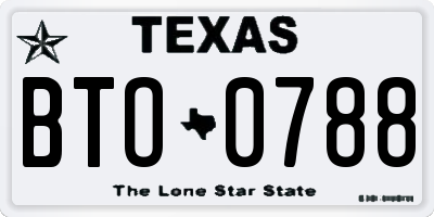 TX license plate BTO0788
