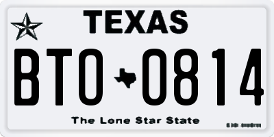 TX license plate BTO0814