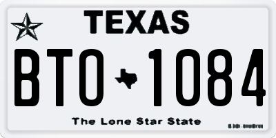 TX license plate BTO1084