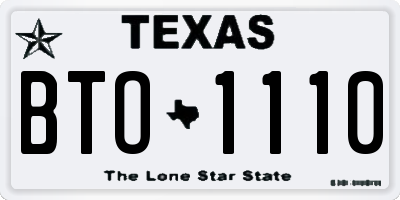 TX license plate BTO1110