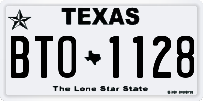 TX license plate BTO1128