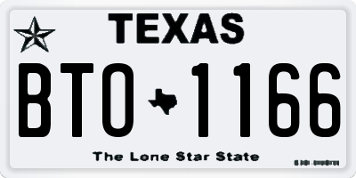 TX license plate BTO1166