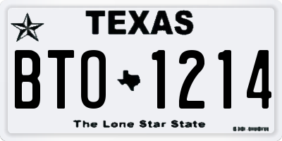 TX license plate BTO1214