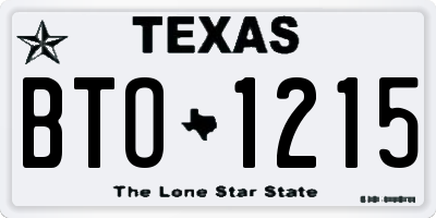 TX license plate BTO1215