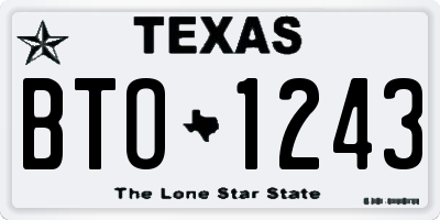 TX license plate BTO1243