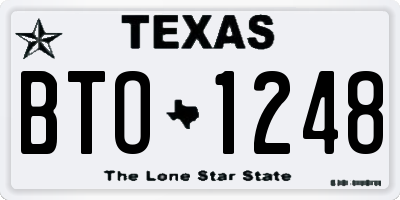 TX license plate BTO1248