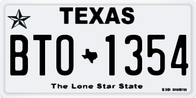 TX license plate BTO1354