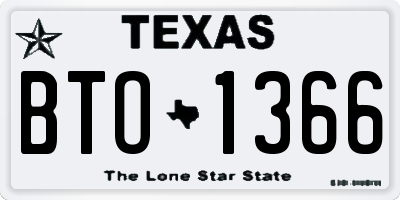 TX license plate BTO1366