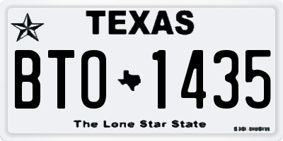 TX license plate BTO1435