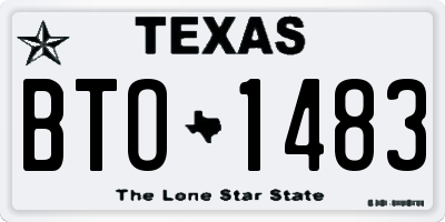 TX license plate BTO1483
