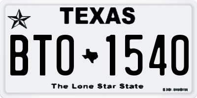 TX license plate BTO1540
