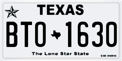 TX license plate BTO1630