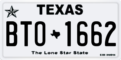 TX license plate BTO1662