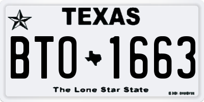 TX license plate BTO1663