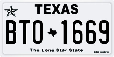 TX license plate BTO1669