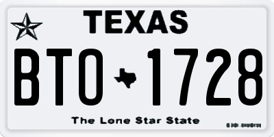 TX license plate BTO1728