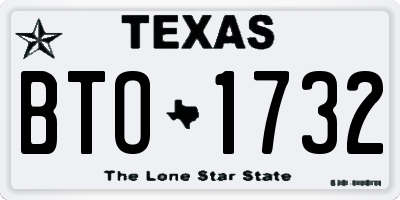 TX license plate BTO1732
