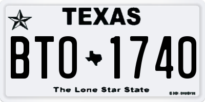 TX license plate BTO1740