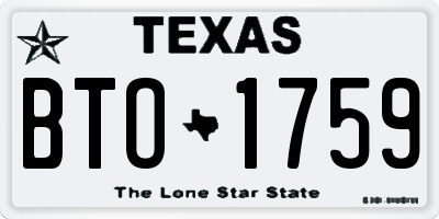 TX license plate BTO1759