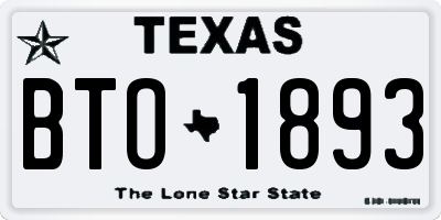 TX license plate BTO1893