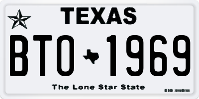 TX license plate BTO1969