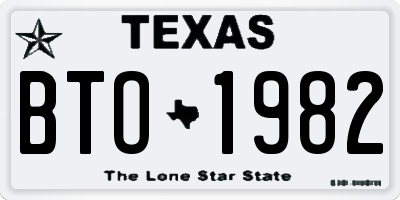TX license plate BTO1982