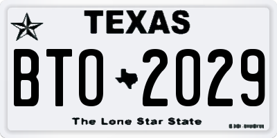 TX license plate BTO2029