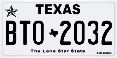 TX license plate BTO2032