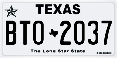 TX license plate BTO2037