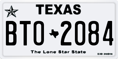 TX license plate BTO2084