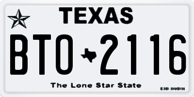 TX license plate BTO2116