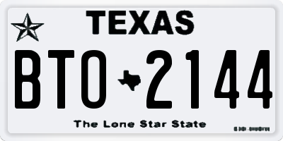 TX license plate BTO2144