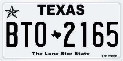 TX license plate BTO2165