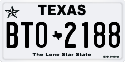 TX license plate BTO2188