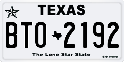 TX license plate BTO2192
