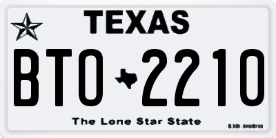 TX license plate BTO2210