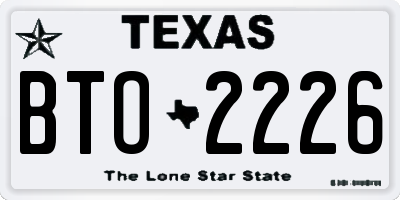 TX license plate BTO2226