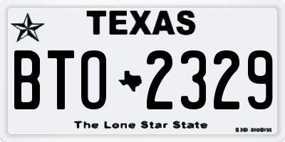 TX license plate BTO2329