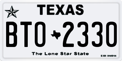 TX license plate BTO2330