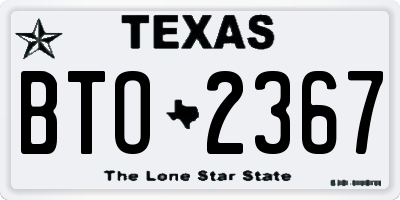TX license plate BTO2367