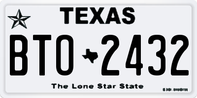 TX license plate BTO2432