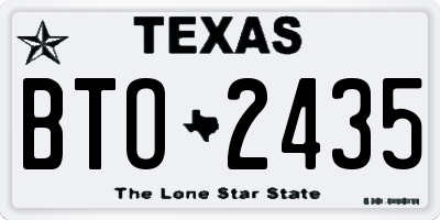 TX license plate BTO2435