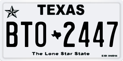TX license plate BTO2447